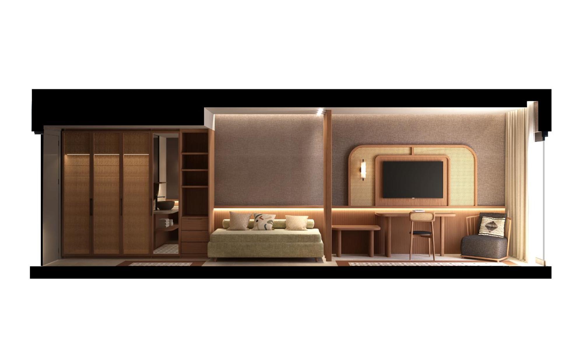 Sentido Apollo Palace Mesongí Buitenkant foto A 3D rendering of a hotel room